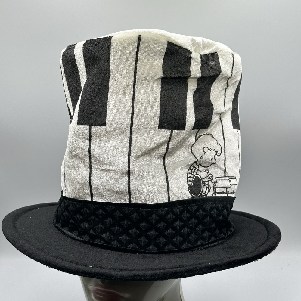Peanuts Schroeder Piano Top Hat Elope LU3822 Black White Velvet Costume Hat NWT